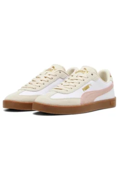 Sneakers Bianche e Rosa con Dettagli in Pelle PUMA Club II Era CV Jr