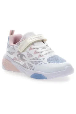 Sneakers bianche e rosa con luci Champion Wave Tri G PS