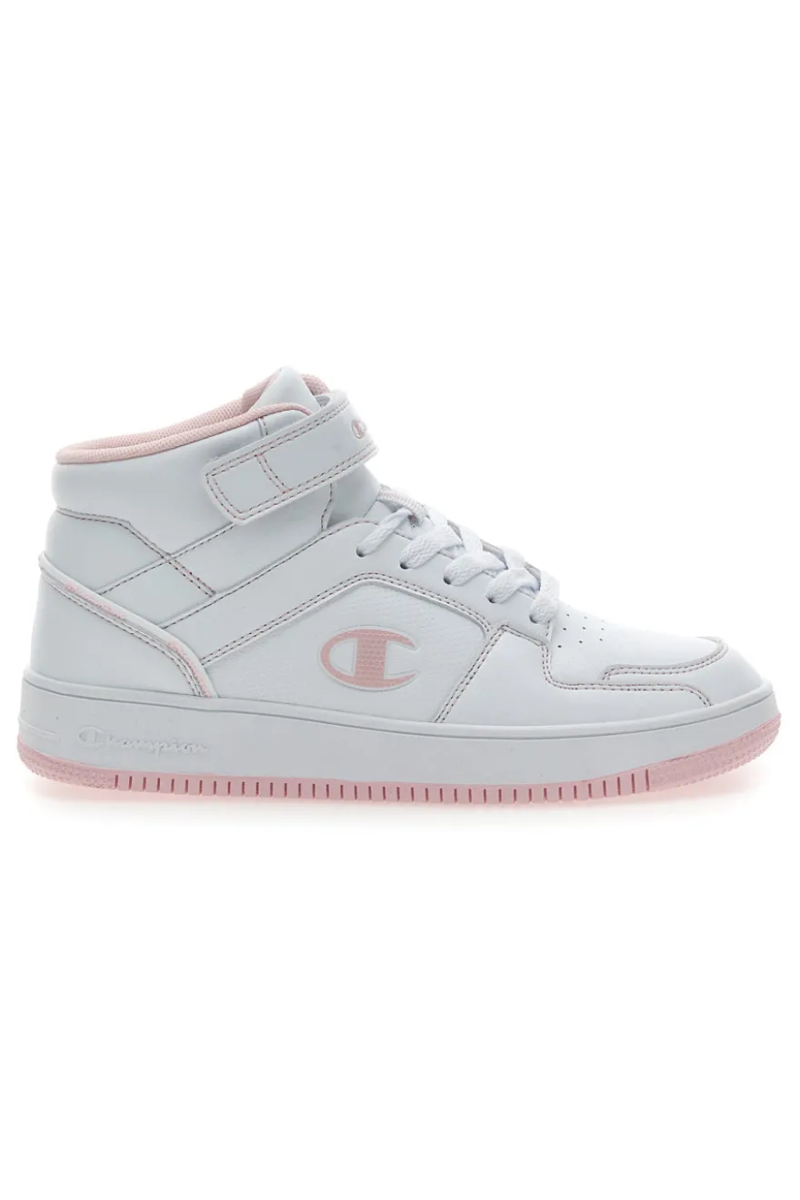 Sneakers Bianche e Rosa Con Strappo Champion RD18 2 MID G GS
