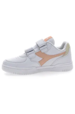 Sneakers bianche e rosa con velcro DIADORA RAPTOR LOW PS