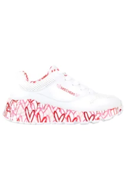 Sneakers Bianche e Rosa Skechers Street Uno Lite -B Lovely Luv