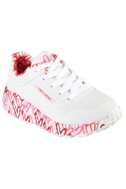 Sneakers Bianche e Rosa Skechers Street Uno Lite -B Lovely Luv