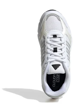 Sneakers bianche in mesh con dettagli argento e suola Cloudfoam Adidas Crazychaos 2000