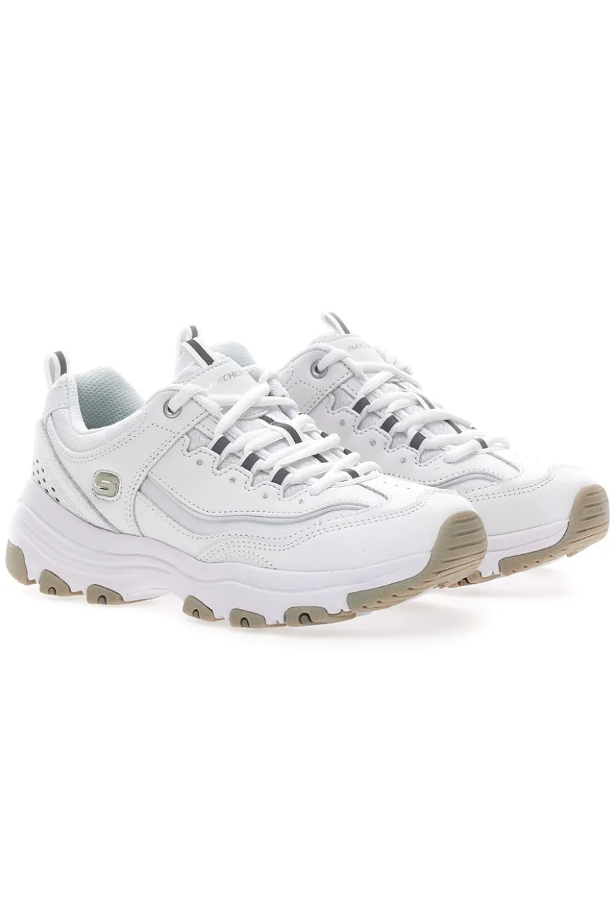 Sneakers bianche in pelle con Memory Foam Skechers Iconic Unabashed