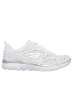 Sneakers bianche in pelle e mesh con Memory Foam Skechers Summits Suited