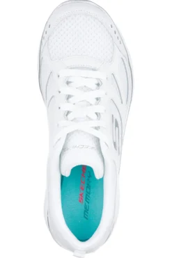 Sneakers bianche in pelle e mesh con Memory Foam Skechers Summits Suited
