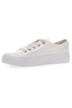 Sneakers Bianche in Tela con Lacci Colorati Me & Me 1878