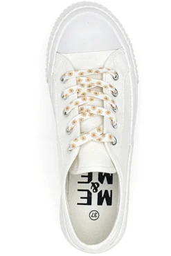 Sneakers Bianche in Tela con Lacci Colorati Me & Me 1878