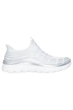 Sneakers bianche leggere in tessuto traspirante Skechers Summits Plus Soft Luster