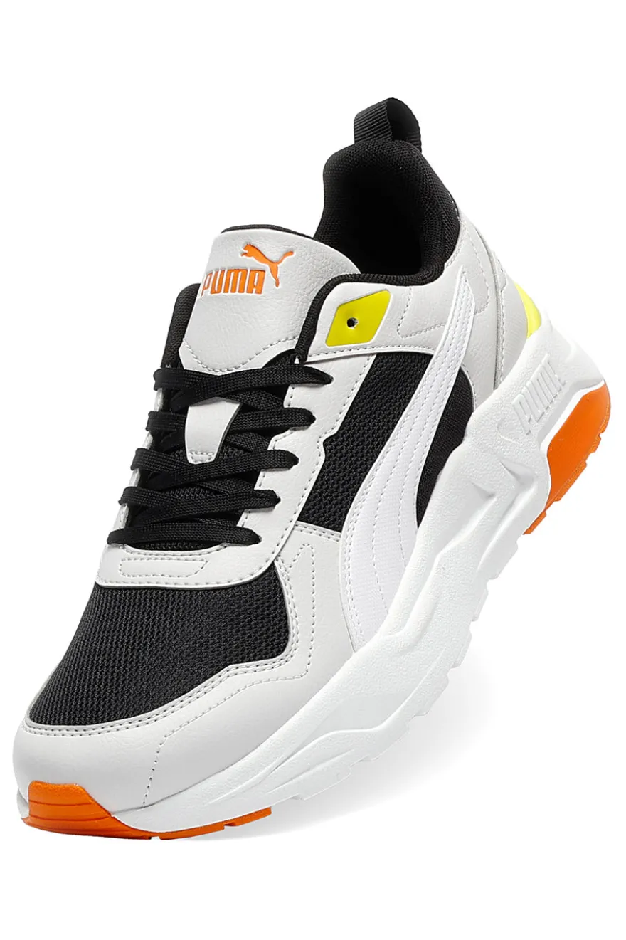 Sneakers bianche nere e arancioni in mesh Puma Trinity 2 LT