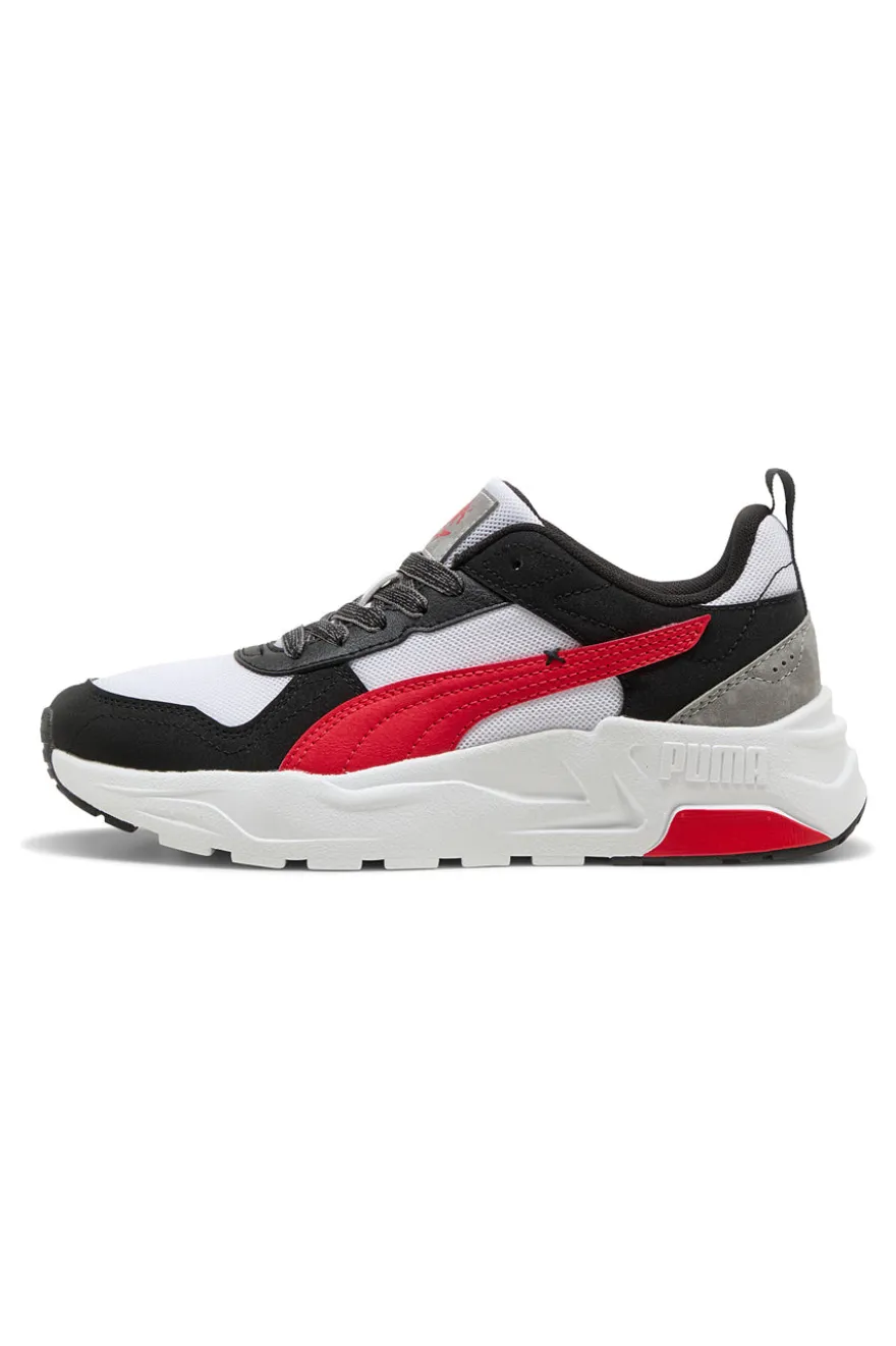 Sneakers bianche nere e rosse in mesh Puma Trinity 2 LT Mid 90s Jr