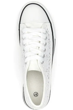 Sneakers bianche platform con dettagli a contrasto Energy E108