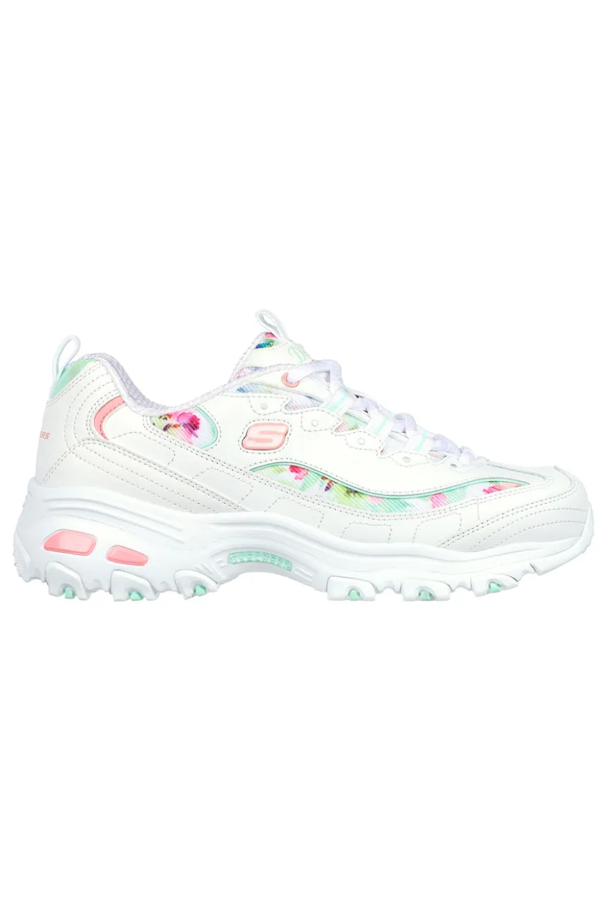 Sneakers Bianche Skechers D'Lites Blooming Fields