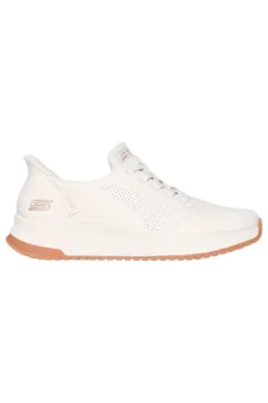 Sneakers bianche slip-on con Memory Foam Skechers BOBS SQUAD 4 KEY LOOK