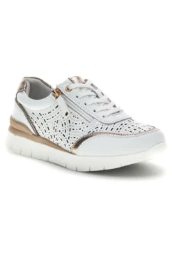 Sneakers bianche traforate in pelle con suoletta estraibile Prima riga 33314