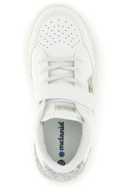Sneakers bianco con strappi e inserti glitter Mkids MJ6005