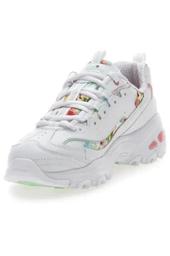 Sneakers bianco multicolor Memory Foam Skechers D'lites Blooming Fields