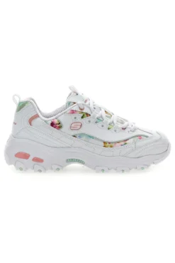 Sneakers bianco multicolor Memory Foam Skechers D'lites Blooming Fields