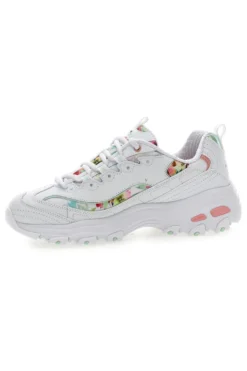 Sneakers bianco multicolor Memory Foam Skechers D'lites Blooming Fields