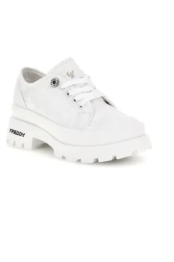 Sneakers bianco platform suoletta estraibile tomaia ricamata Freddy S2617FY7690