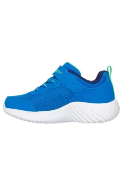 Sneakers blu con chiusura regolabile e suola leggera Skechers Bounder Techrox da Bambino