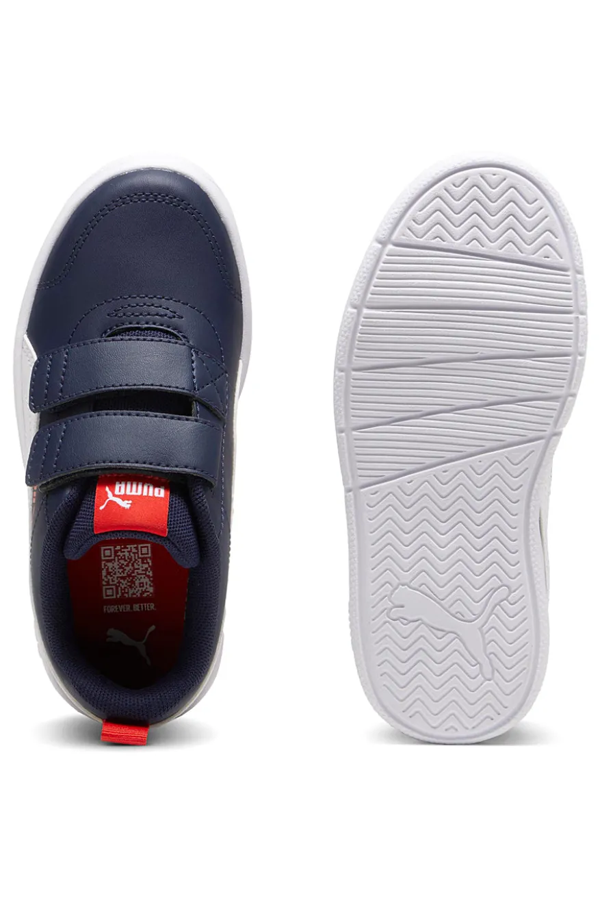 Sneakers blu con doppio strappo e dettagli bianchi Puma Courtflex V3 V PS