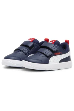 Sneakers blu con doppio strappo e dettagli bianchi Puma Courtflex V3 V Inf