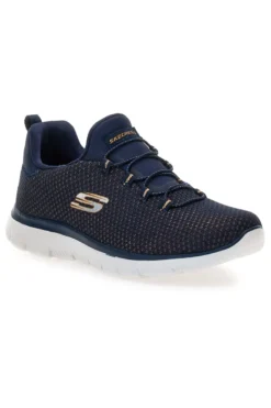 Sneakers blu in mesh con Memory Foam Skechers Summits Bright Bezel