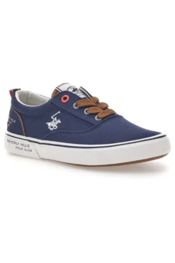 Sneakers blu in tela con dettagli a contrasto BEVERLY HILLS POLO BATH CVS