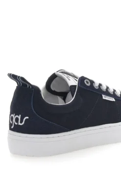 Sneakers blu in tela con suola bianca Gas 514005