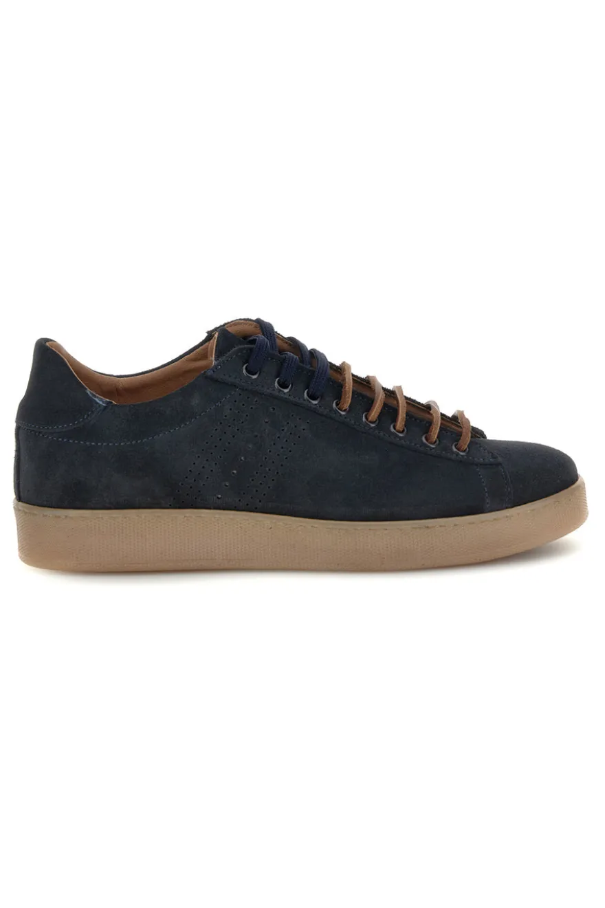 Sneakers blu in vera pelle Ptr 7250
