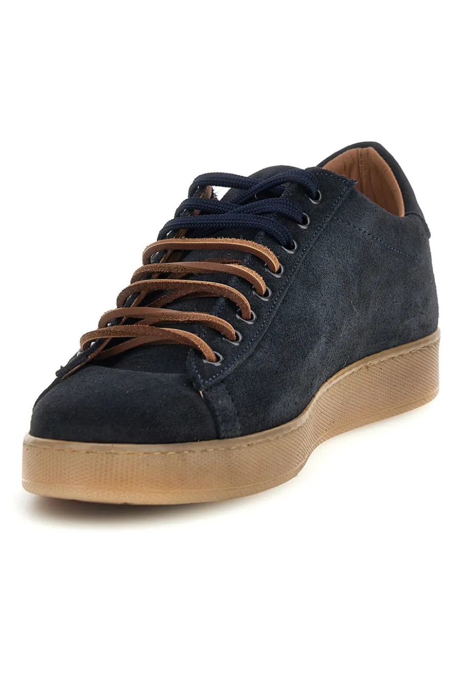 Sneakers blu in vera pelle Ptr 7250