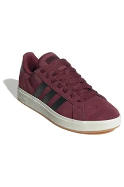 Sneakers bordeaux in pelle con strisce nere Adidas Grand Court Base 00s