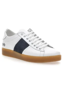 Sneakers da uomo bianco in pelle con suola gum Ptr 3000