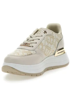 Sneakers Flatform Beige con Logo e Dettagli Dorati Laura Biagiotti 8917