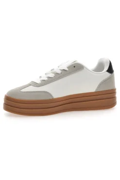 Sneakers Flatform Bianche con Dettagli Nerti Cafè Cost BKTZ3003