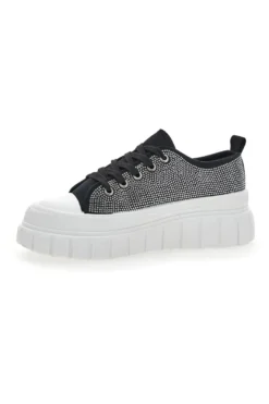 Sneakers Flatform 268603 Nere con Strass