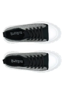 Sneakers Flatform 268603 Nere con Strass