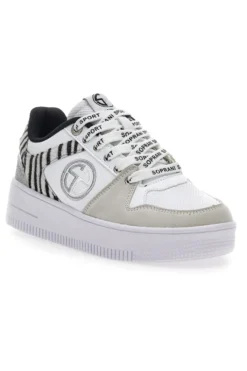 Sneakers Flatform Soprani Alex Bianche Animalier