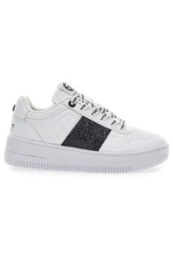 Sneakers Flatform Soprani Jimmy Glitter Bianche