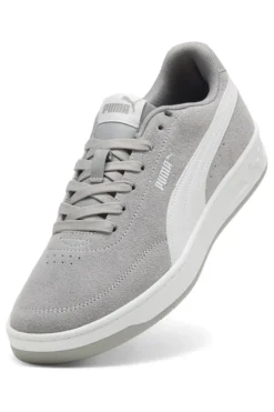 Sneakers grigie in pelle scamosciata con suola in gomma Puma Court Classic Clean SD