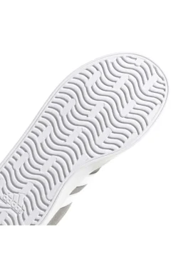 Sneakers grigie in suede con 3 strisce bianche Adidas VL Court 3.0 K