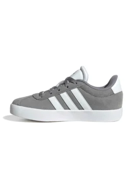Sneakers grigie in suede con 3 strisce bianche Adidas VL Court 3.0 K