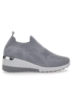 Sneakers Grigie Slip-on Con Zeppa Prima Riga 432