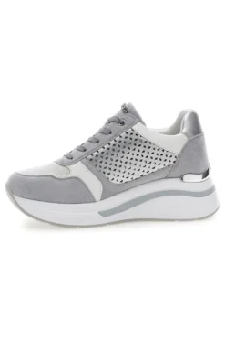 Sneakers grigie traforate con zip e zeppa Inblu 481IN