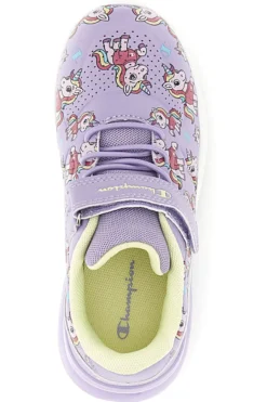 Sneakers lilla con fantasia stampata e strappo Champion U Ps Low Cut