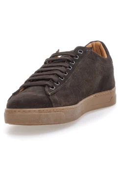 Sneakers marroni in camoscio con suola a contrasto Ptr 3021