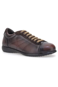 Sneakers marroni in vera pelle con finitura sfumata Pittarello 22095681