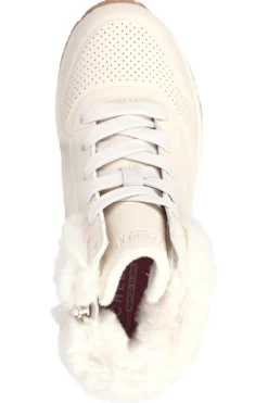 Sneakers mid-cut bianco imbottito con cerniera SKECHERS UNO FALL AIR