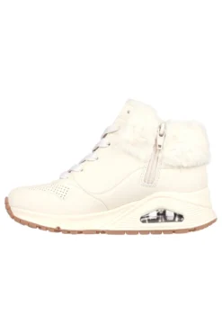 Sneakers mid-cut bianco imbottito con cerniera SKECHERS UNO FALL AIR